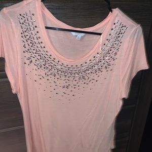 light pink sequined shirt